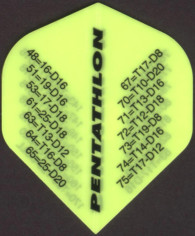 Neon Yellow '01 Outchart Dart Flights: 3 per set