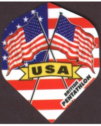 Slim Shape Pentathlon Dart Flights H1-11 USA and Flags 