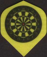 Yellow with Black Dartboard Standard Cut Nylon Dart Flights Yellow with Black Dartboard Standard Cut Nylon Dart Flights