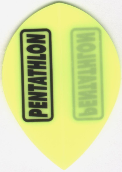 Neon Yellow PENTATHLON Teardrop Cut Dart Flights