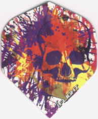 Paint Splattered Skull Dart Flights