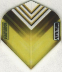 Yellow "Vizion V" PENTATHLON Dart Flights: 3 per set