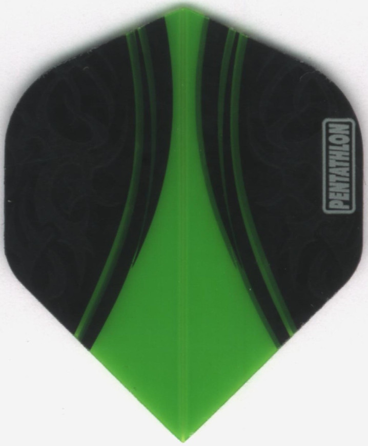 Green on Black PENTATHLON V-SWISH Dart Flights