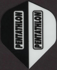 Black and White Pentathlon Dart Flights