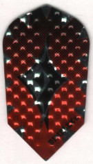 Red and Black Diamond Slim Dimplex Dart Flights