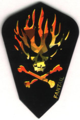 Skull and Bones in Flames Fantail Dart Flights