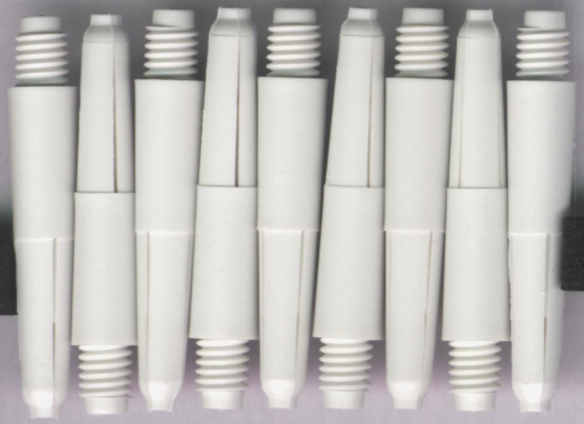 1.25in. Bright White Extra Short Nylon Dart Shafts 1.25in. Bright White Extra Short Nylon Dart Shafts