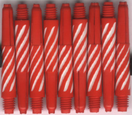 1.5in. Red/White Short Spiroline Nylon Dart Shafts 1.5in. Red/White Short Spiroline Nylon Dart Shafts