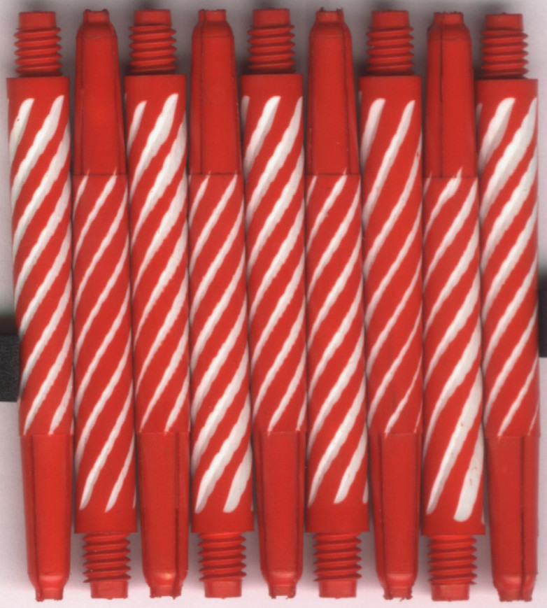 2in. Red/White Medium Spiroline Nylon Dart Shafts