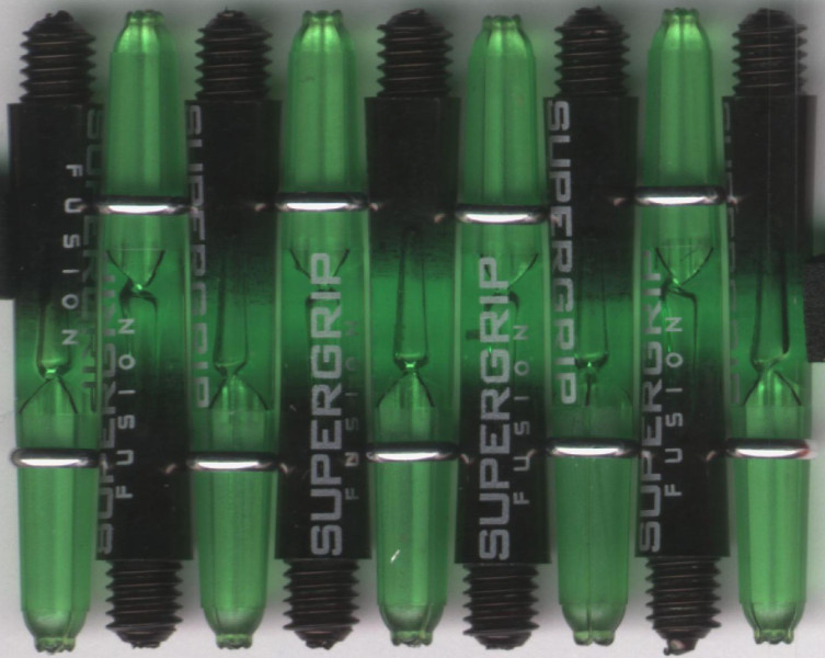 1.5in. Black/Green Supergrip Fusion Dart Shafts