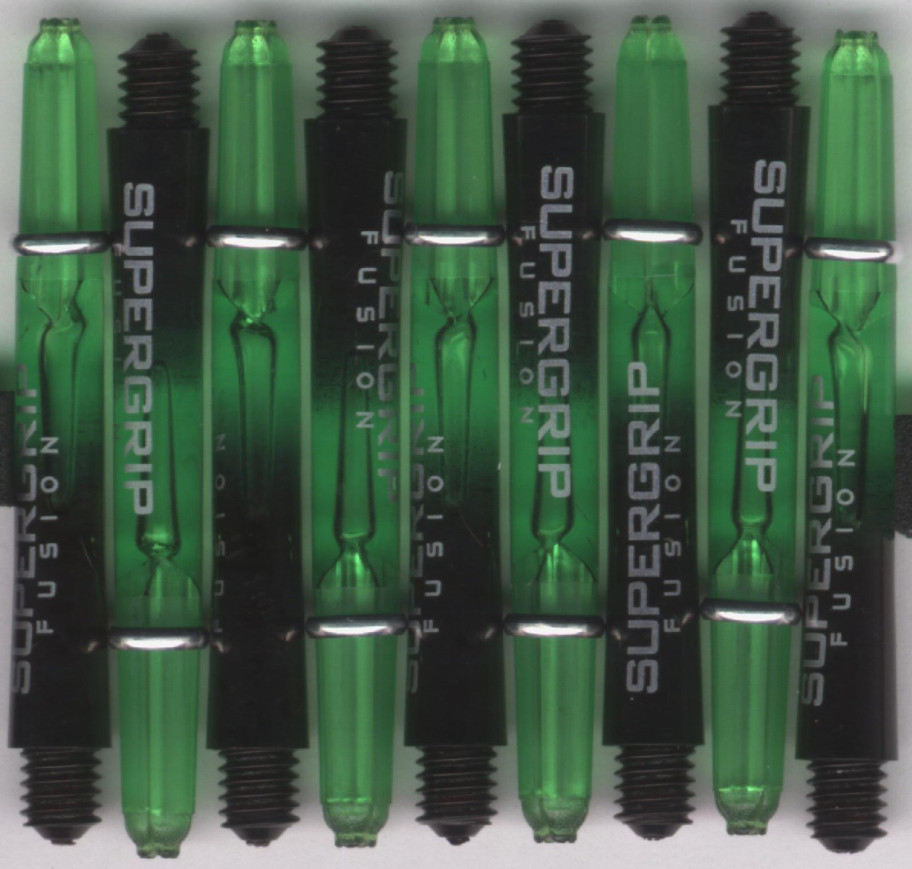 1.75in. Green/Black Supergrip Fusion Dart Shafts