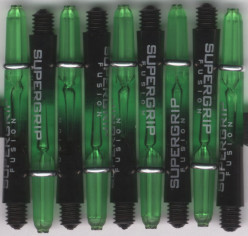 1.75in. Green/Black Supergrip Fusion Dart Shafts