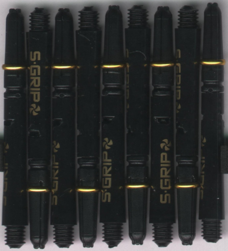 2in. Black/Gold Supergrip Spin Dart Shafts 2in. Black/Gold Supergrip Spin Dart Shafts