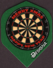 Merry Xmas Happy New Year Dartboard Dart Flights