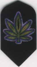 Slim Holographic Green Pot Leaf Dart Flights