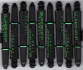 1.5in. Black/Green Supergrip Carbon Dart Shafts 1.5in. Black/Green Supergrip Carbon Dart Shafts