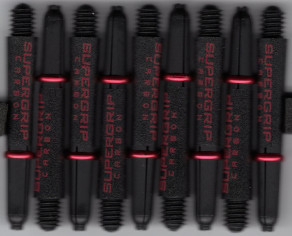 1.5in. Black/Red Supergrip Carbon Dart Shafts
