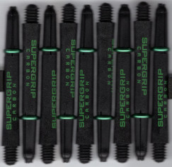 1.75in. Black/Green Supergrip Carbon Dart Shafts 1.75in. Black/Green Supergrip Carbon Dart Shafts