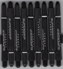 2in. Black/Silver Supergrip Carbon Dart Shafts