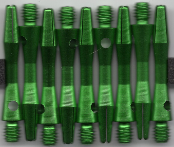 1.25in. Green Extra Short Aluminum Dart Shafts