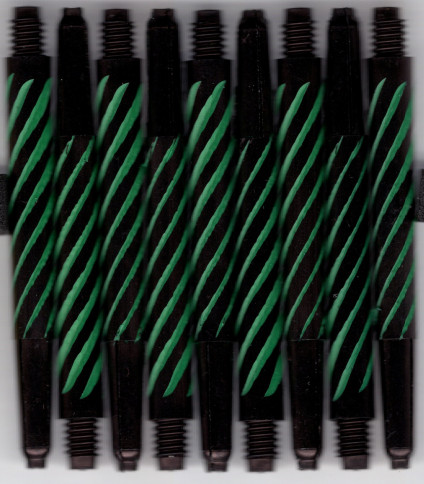 1.5in. Black/Teal Short Spiroline Nylon Dart Shafts
