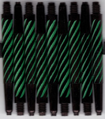 1.5in. Black/Teal Short Spiroline Nylon Dart Shafts