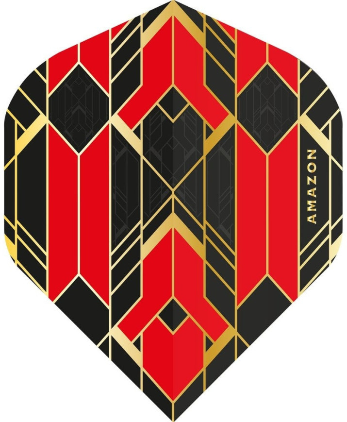 Black, Red & Gold Art Deco AMAZON Dart Flights