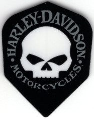 Harley Davidson White Skull Dart Flights