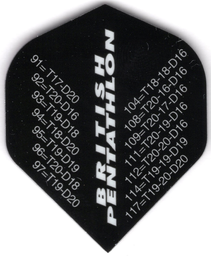 Black PENTATHLON Outchart Dart Flights