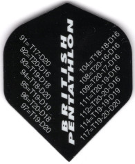 Black PENTATHLON Outchart Dart Flights