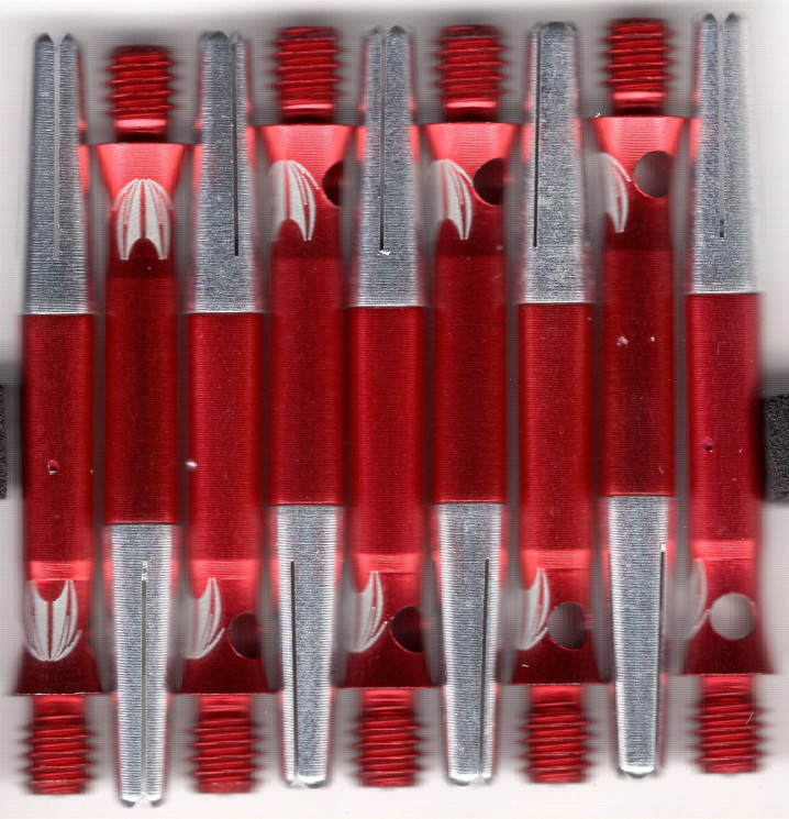 1.5in. 2ba Red Aluminum Dart Shafts: 3 Per Set