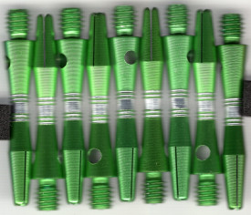 1.25in. Green/Silver AR Aluminum Dart Shafts