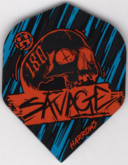 ORANGE & BLUE SAVAGE SKULL Dart Flights ORANGE & BLUE SAVAGE SKULL Dart Flights