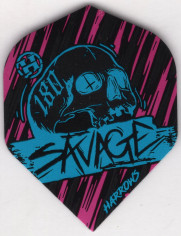 AQUA & PINK SAVAGE SKULL Dart Flights