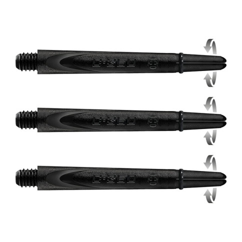 2in. Black Carbon 360 Spinning Dart Shafts