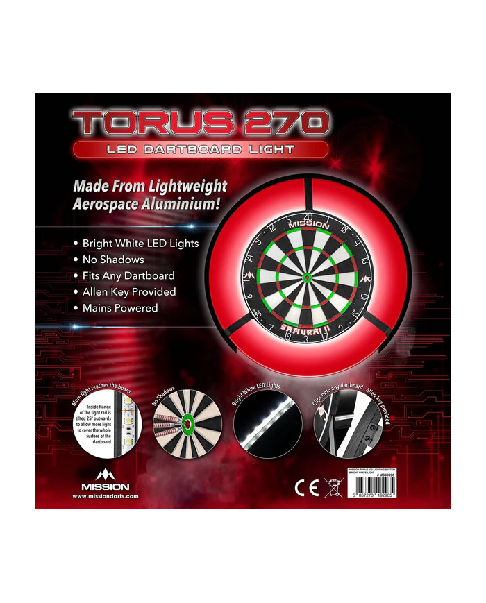 MISSION TORUS 270 DARTBOARD LIGHT MISSION TORUS 270 DARTBOARD LIGHT