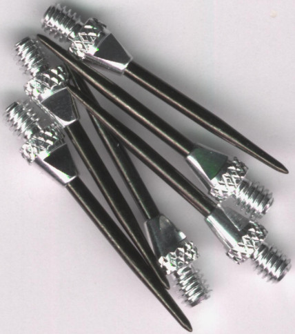 Silver Keypoint Knurled Alloy Dart Points
