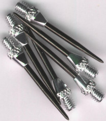 Silver Keypoint Knurled Alloy Dart Points Silver Keypoint Knurled Alloy Dart Points