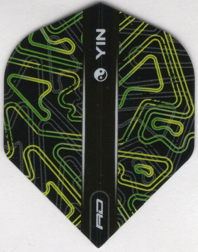 Green Yin Yang Two Sided Dart Flights