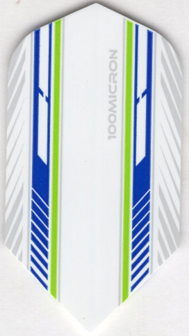 Mach 5 - Blue, White, & Green Slim Dart Flights