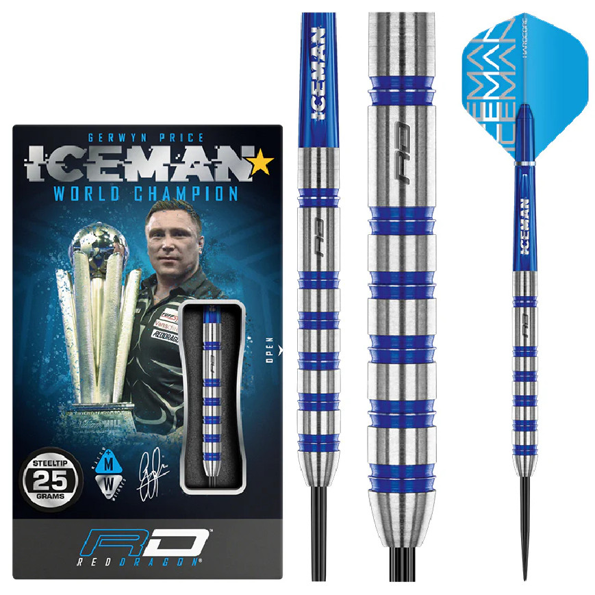 RED DRAGON GERWYN "ICEMAN" PRICE CHALLENGER 25 GRAM STEEL TIP DARTS RED DRAGON GERWYN "ICEMAN" PRICE CHALLENGER 25 GRAM STEEL TIP DARTS