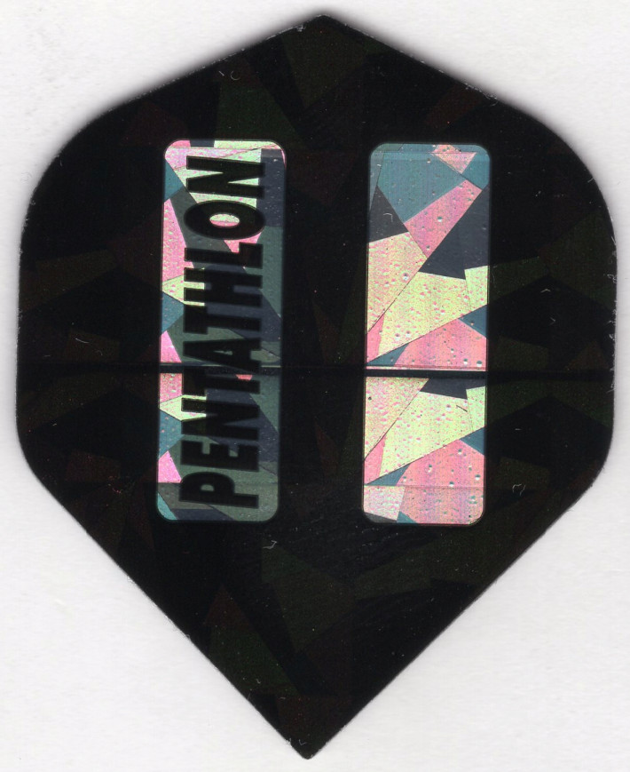 Black and Silver Hologram Pentathlon Dart Flights