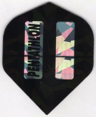 Black and Silver Hologram Pentathlon Dart Flights