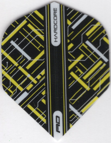 Hardcore Black And Yellow Paradox Dart Flights