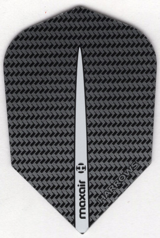 Black/Silver Maxair Dart Flights: 1.9 in. length: Style 5