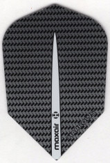 Black/Silver Maxair Dart Flights: 1.9 in. length: Style 5