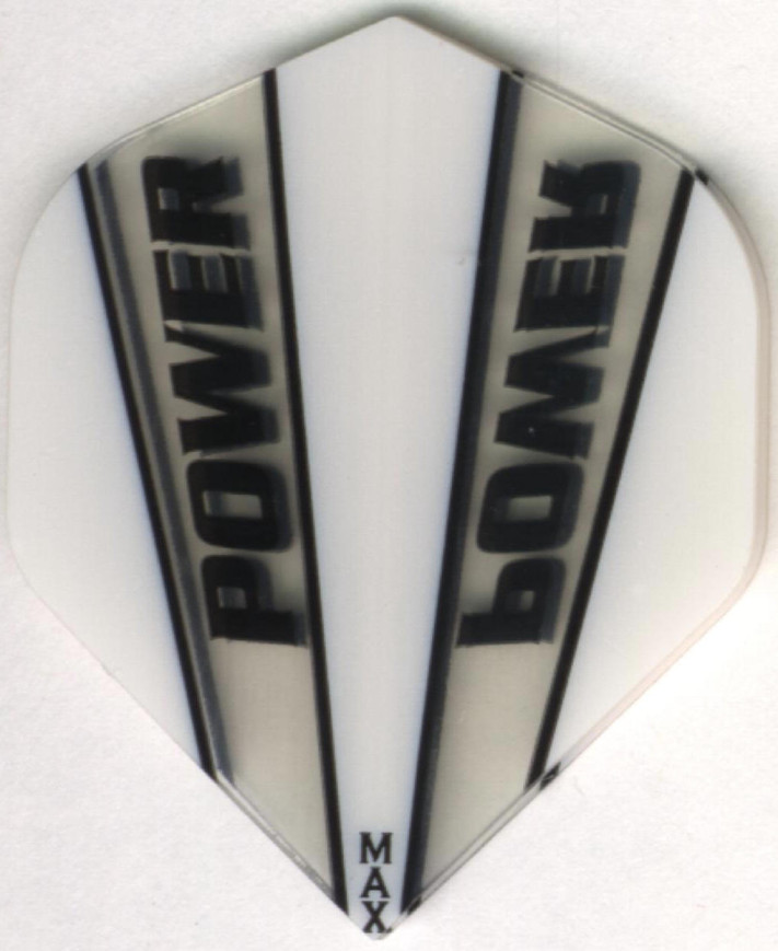 White & Clear POWER MAX Dart Flights: 150 Microns Thick