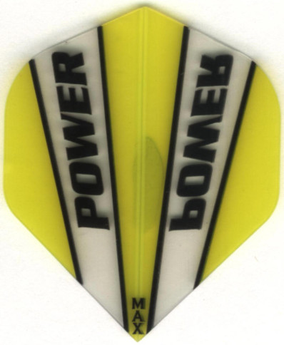 Yellow & Clear POWER MAX Dart Flights: 150 Microns Thick