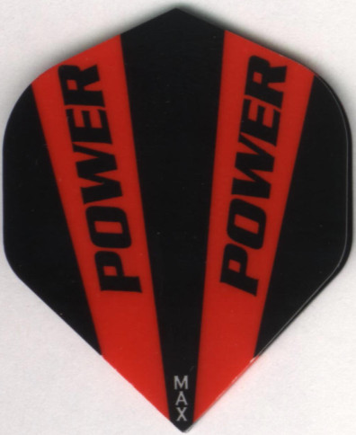 Red & Black POWER MAX Dart Flights: 150 Microns Thick