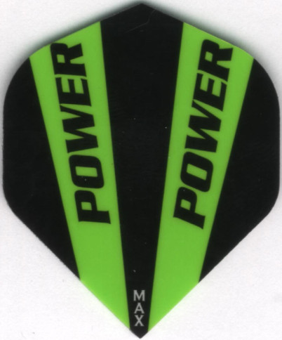 Black and Green POWER MAX Dart Flights: 150 Microns Thick